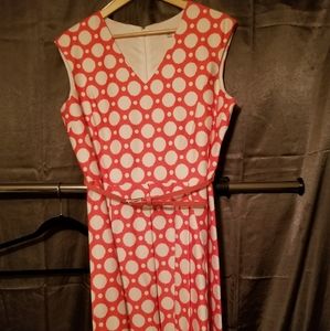 50's orange and white dress